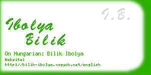 ibolya bilik business card